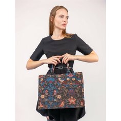Сумка тоут , фактура зернистая, тиснение, синий Raduysya