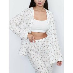 Пижама для кормящих мам Mimi Pajamas New, размер L, белый/розовый
