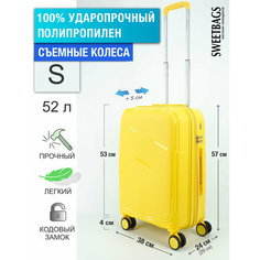 Чемодан Sweetbags, 52 л, размер S, Желтый