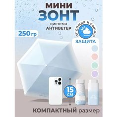 Мини-зонт , голубой Upf50