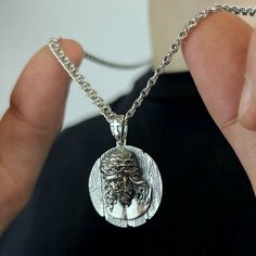 Подвеска Sirius Jewelry, серебро, 925 проба, оксидирование, размер 2.4 см., серебристый