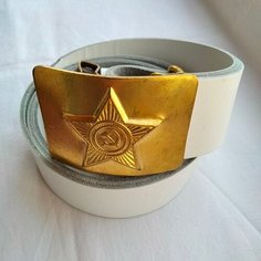 Ремень , размер 5, белый Мануфактура