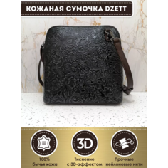 Сумка кросс-боди Dzett, фактура тиснение, белый, черный