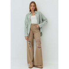 Джинсы широкие Sela Wide Leg, размер XL INT, коричнево-бежевый