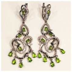 Серьги с подвесками The Jeweller, серебро, 925 проба, родирование, стекло, фианит, , серебристый
