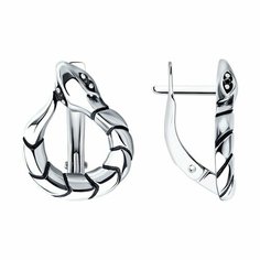 Серьги Яхонт, серебро, 925 проба, фианит, , черный