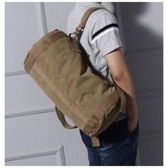 Сумка спортивная , 27х25х27 см, ручная кладь, хаки Guangzhou Top Quality Leather Products