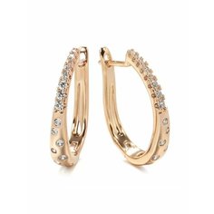 Серьги конго XUPING JEWELRY, фианит, размер 29 мм, золотистый