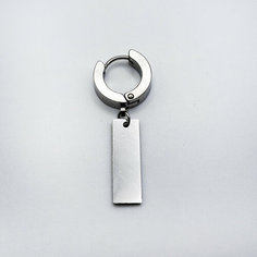Серьги конго, размер 17 мм, серебряный, серый Reniva