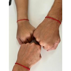 Браслет-нить, 3 шт., размер one size, диаметр 11 см, красный Нет бренда