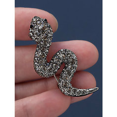 Брошь, стразы, серебряный Petro Jewelry