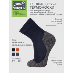 Термоноски NORVEG Multifunctional, размер 31-34, , синий/серый меланж