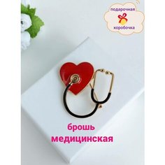 Брошь, эмаль, красный, золотой, черный Gala Brooch
