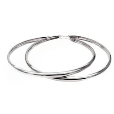 Серьги конго The Jeweller, серебро, 925 проба, родирование, размер 50 мм, , серебристый