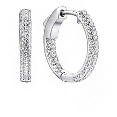 Серьги конго The Jeweller, серебро, 925 проба, родирование, фианит, размер 20 мм, , серебристый