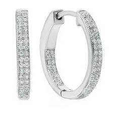 Серьги конго The Jeweller, серебро, 925 проба, родирование, фианит, размер 20 мм, , серебристый