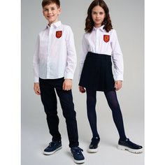 Школьная рубашка playToday, размер 128, белый