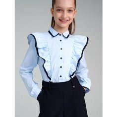 Школьная блуза playToday, размер 140, голубой