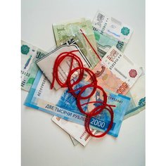 Браслет-нить, 4 шт., размер one size, диаметр 11 см, красный Нет бренда