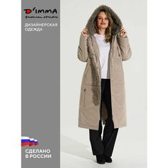 Пальто DIMMA fashion studio Макарена, размер 46, серо-бежевый