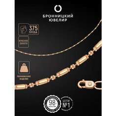 Цепь Бронницкий Ювелир, золото, 375 проба, длина 50 см, средний вес 4.7 г, , золотистый, красный