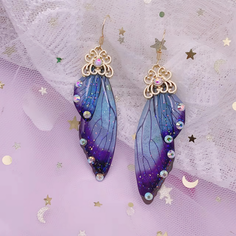Серьги с подвесками, золотой, синий Murmure Shop