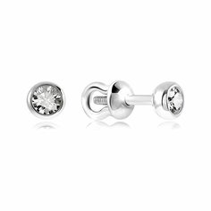 Серьги пусеты VALTERA, серебро, 925 проба, фианит, , серебристый