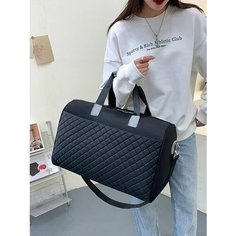 Сумка дорожная , 19х30х48 см, ручная кладь, черный Без бренда