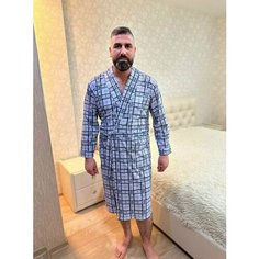 Халат ЛАРИТА, размер 50, серо-синий