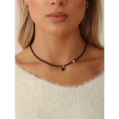 Чокер MOON SOUL, агат, эмаль, длина 36 см, черный