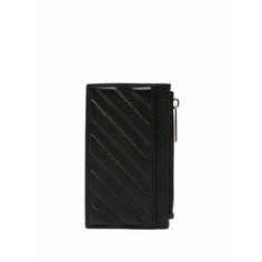 Кошелек Off-White, фактура зернистая, черный