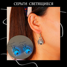 Серьги, искусственный камень, размер 38 мм, серебристый Miscellan