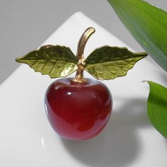 Брошь ТероПром, искусственный камень, эмаль, красный