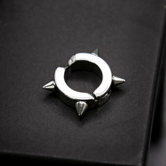 Серьги Spikes, размер 17 мм, серебристый
