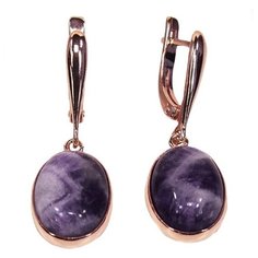 Серьги с подвесками The Jeweller, серебро, 925 проба, золочение, аметист, , золотистый
