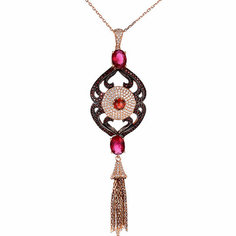 Подвеска ELEMENT47, серебро, 925 проба, золочение, фианит, золотистый, розовый