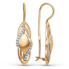 Серьги The Jeweller, красное золото, 585 проба, фианит, , золотистый