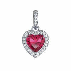 Подвеска Яхонт, серебро, 925 проба, кварц, фианит, бесцветный, розовый