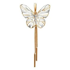 Подвеска The Jeweller, красное золото, 585 проба, фианит, серебристый, золотистый