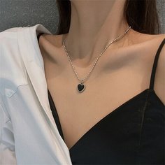 Колье, кристалл, серебристый Март апрель
