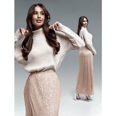 Юбка, размер 42, бежевый, золотой Apparel Fashion