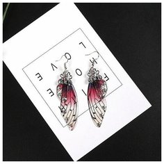 Серьги с подвесками, красный, серебряный Murmure Shop