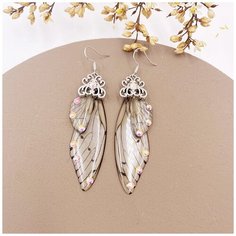 Серьги с подвесками, бесцветный, серебряный Murmure Shop