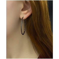 Серьги конго, размер 38 мм, черный Stasy CA