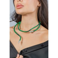 Колье, искусственный камень, длина 85 см, зеленый Бантами