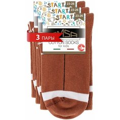 Носки OMSA KIDS 3 пары, размер 27/30, , коричневый