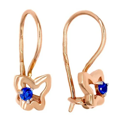 Серьги The Jeweller, красное золото, 585 проба, фианит, , синий