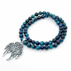 Браслет-нить Handinsilver ( Посеребриручку ), соколиный глаз, 1 шт., размер 38 см, диаметр 8 см, синий