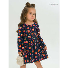 Платье SOVALINA, размер 110, синий, оранжевый