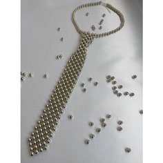 Чокер, длина 40 см, серебристый Nataly Beads